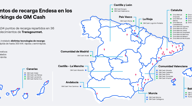 Endesa y Transgourmet impulsan la movilidad eléctrica con 134 puntos de recarga en los centros GM Cash